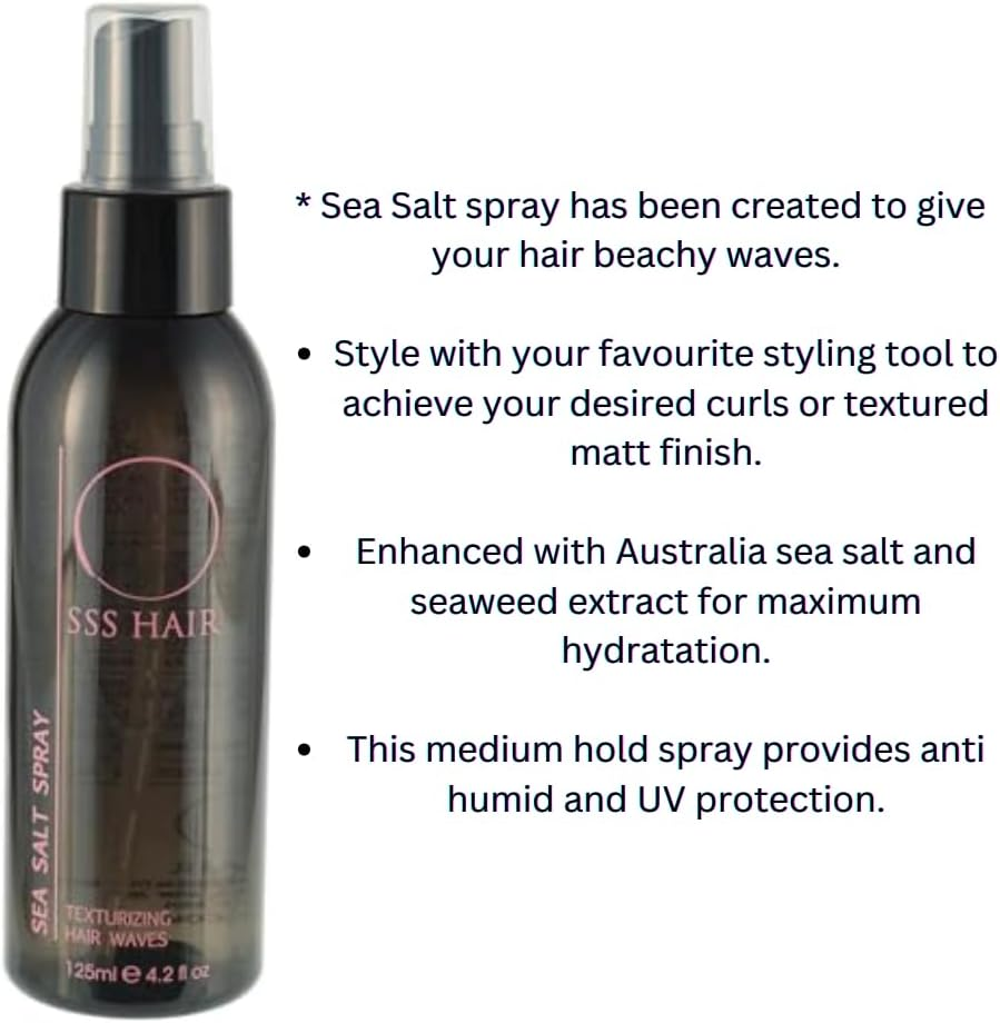 SSS Sea Salt Texture Spray 125Ml | Australian Made anti Humid and UV Protection image number 2