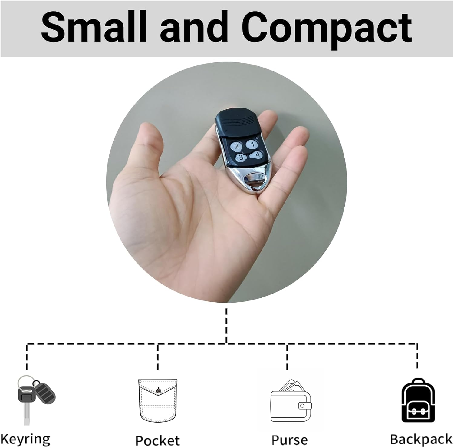 Gate/Garage Remote for PTX4 PTX-4 Garage Door Remote, Work for GDO-2V5 2V6 2V7 4V3 4V4 4V5 4V6 6V1 6V2 7V1 Openers, 433.92Mhz Rolling Code 4-Channel Transmitter (Black, 1 Pack) image number 1