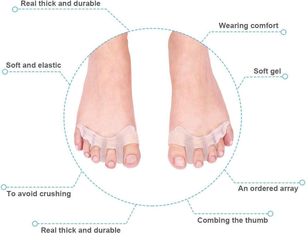 Gel Toe Separator, Soft Toe Straightener, Toe Spacers Toe Stretchers for Men and Women Easy Wear in Shoes