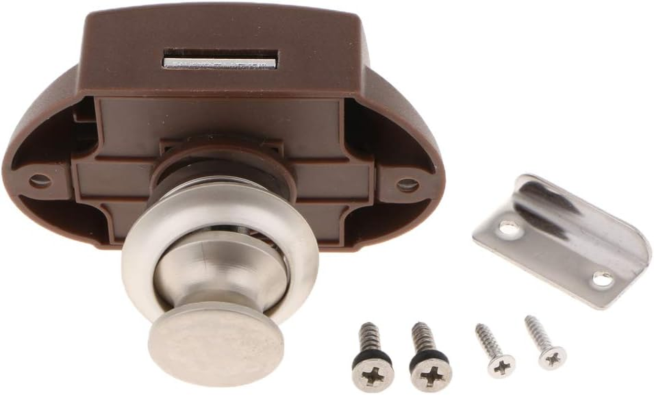 Zinc Alloy Push Button Latch Cupboard Lock Knob for Cabinet/Rv/Boat (Pearl)