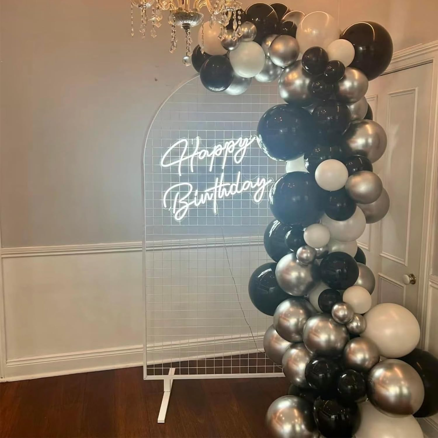 Party Balloons Decorations for Birthday, Christmas, New Years, Wedding, Graduation Decorations Black and Gold Balloons 12In and 5In Latex Party Xmas Decora Bulk (Black White and Silver(75Pcs)) image number 2