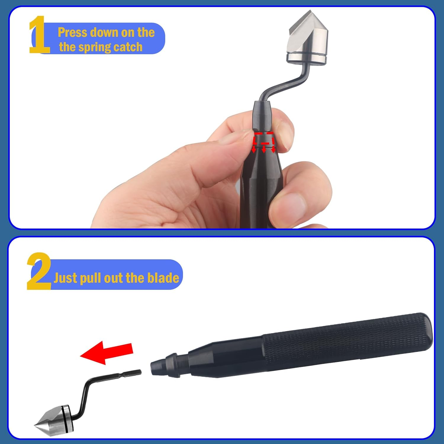 Deburring Countersink Tool Set, Askwhy RD16.5-BC1651 Countersink Hand Reamer, Great Burr Remover Hand Tool for Wood, Plastic, Aluminum, Copper and Steel - Blue image number 6