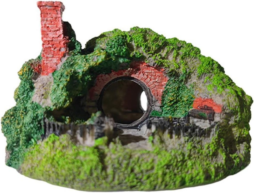 AIMALL Resin Grass House for Aquarium - Simulated Thatch Decoration, Fish Hideout, Enhances Playfulness and Relieves Stress, Suitable for All Water Types