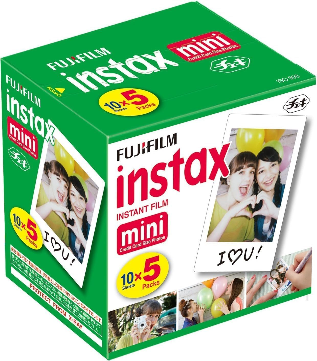 Fujifilm Instax Mini Instant Film, 10 Sheets&times;5 Pack(Total 50 Shoots)