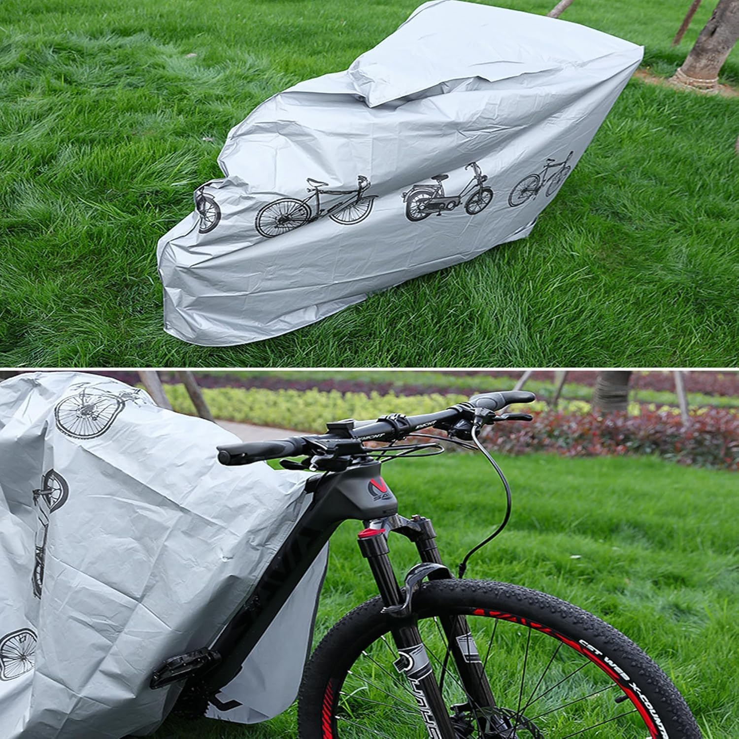 Waterproof Bicycle Cover, Indoor Outdoor Protection, Grey image number 3