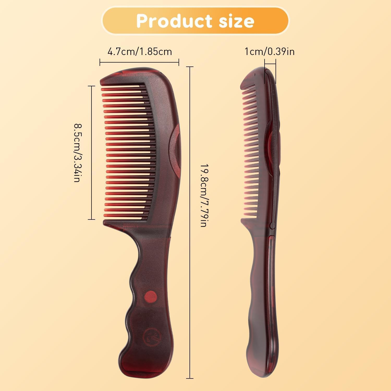 Hollow Tooth Scalp Massage Comb Set, 2 Pieces Hollow Tooth Scalp Sweep Combs Dandruff Remover, Dandruff Comb Energy Massage Comb for Women or Girls image number 3