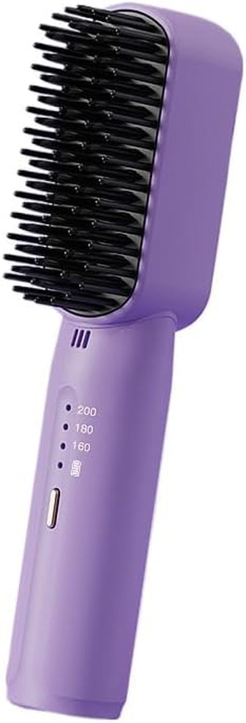 Jarttarn Cordless Hair Straightener Brush, Portable Mini Ionic Hot Comb Straightener for Women, Lightweight for On-The-Go Travel, Type-C Charging, Anti-Scald, Girl (Black)