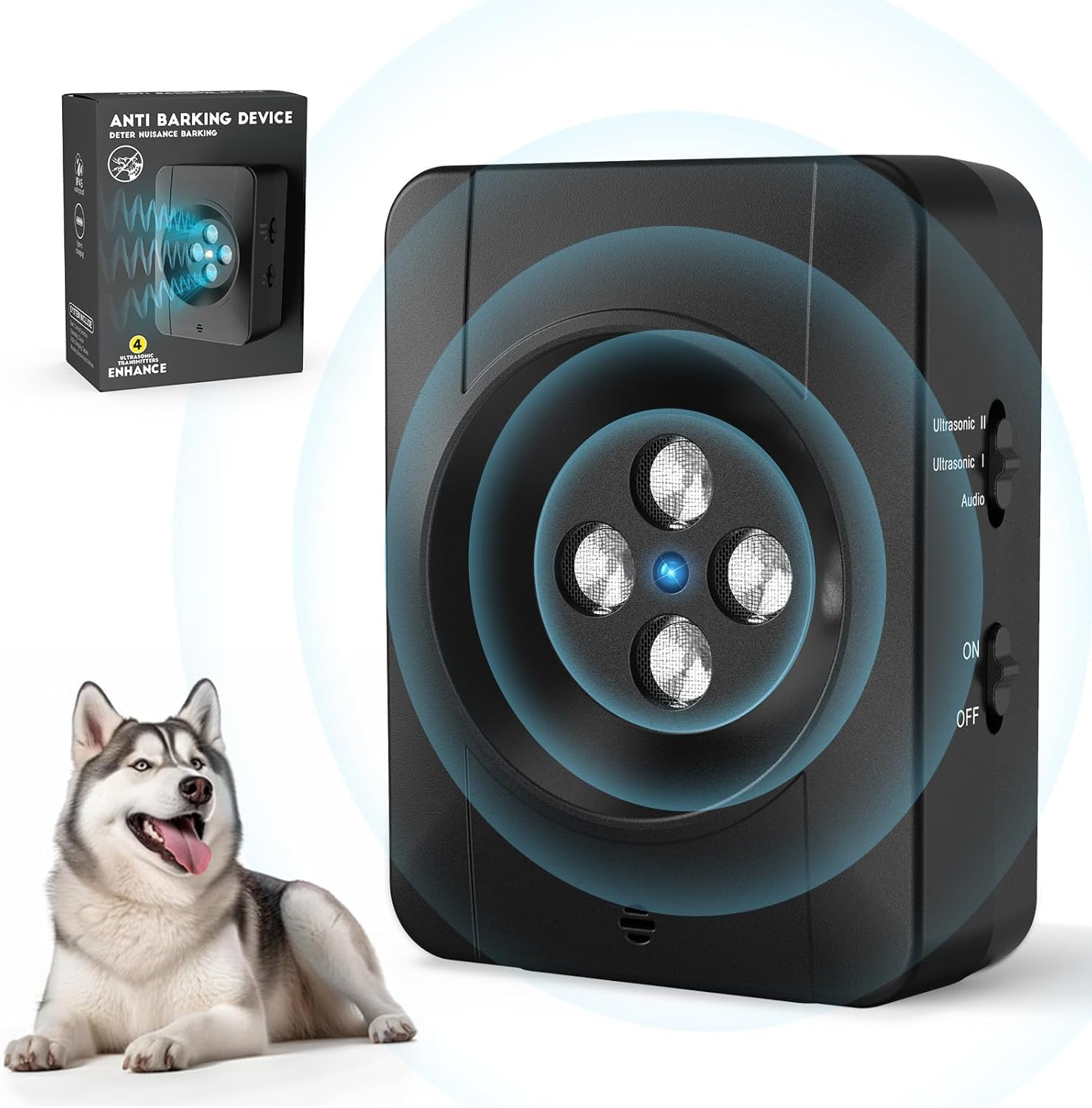 Anti Barking Device, Sonic Dog Bark Deterrent Devices with 3 Ultrasonic Levels 10KHZ-25KHZ, anti Bark Device for Dogs Work Range up to 33Ft, Dog Barking Control Devices for All Size Dogs image number 2