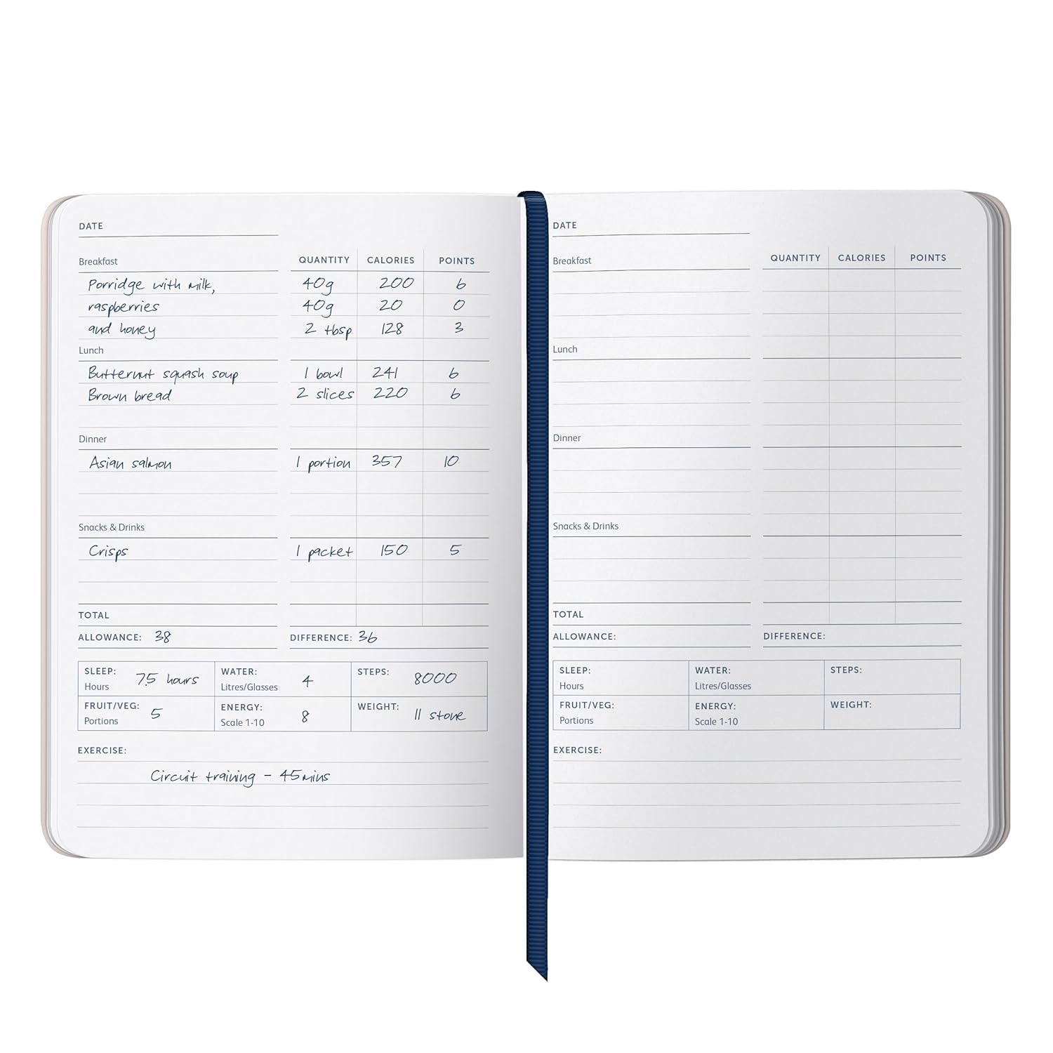 Busy B Food Journal - Floral Daily Food Journal with Weekly Meal Planning, Shopping Lists & Notes. Planner to Help Track Weight Loss - Works with Weight Watchers and Other Diet Plans! FSC&reg; Certified image number 2