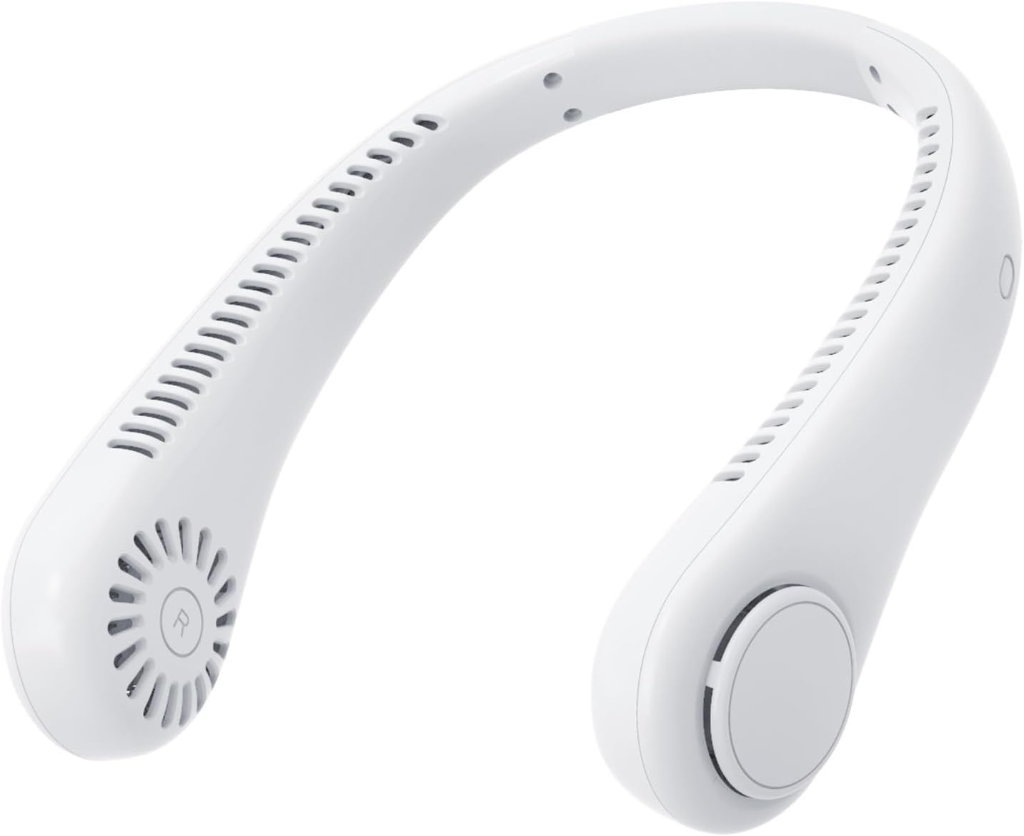 Portable Neck Fan,Rechargeable Hands Free Bladeless Fan, Wearable Personal Fan, 3 Speeds Adjustment, Natural Wind Mode, Angle Adjustable, USB Powered Desk Fan for Outdoor Indoor-White image number 3