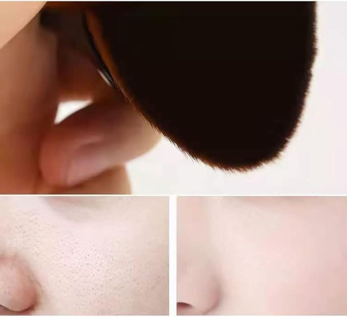 Face Makeup Brush Foundation Blush Brushes Kabuki Magic High-Density Brush Multifunctional Base Makeup Brush Tool (2Pcs,Bk+Gr) image number 5