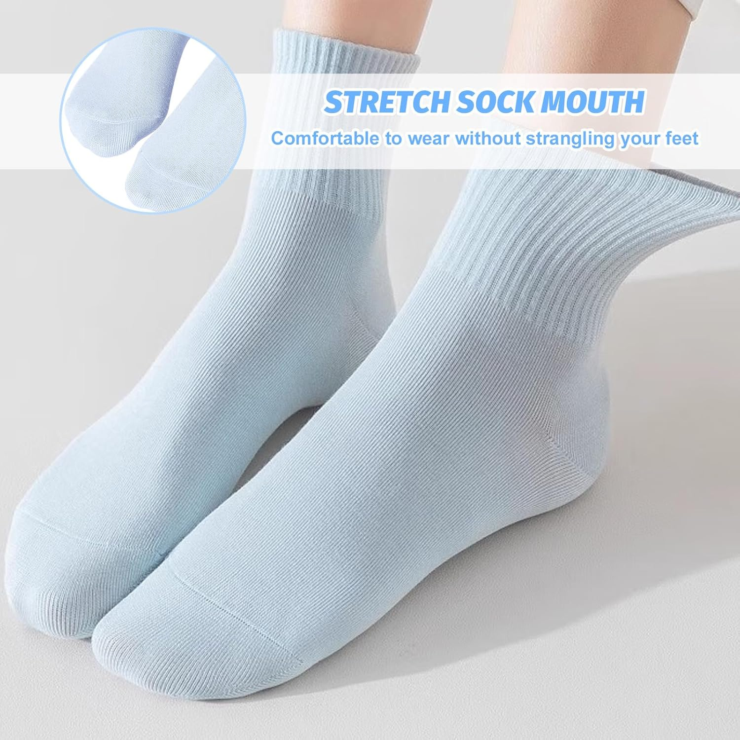 7-Pairs Disposable Travel Socks &ndash; Travel Essentials Single-Use Compression Socks for Men & Women Calf Crew Socks Comfortable Soft Cotton and Lightweight 7 Pairs image number 6