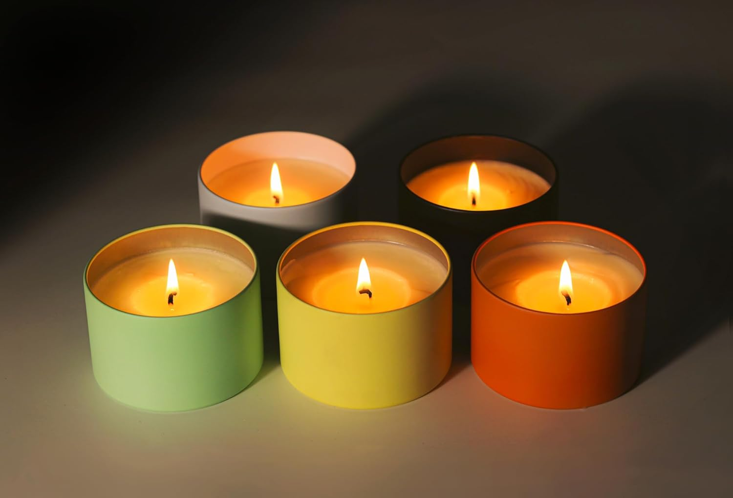 Aroparc Candle Tins 8Oz with Lids, 24 Pack Seamless Candle Containers for Candle Making Supplies Empty Candle Jars - Lemon - White image number 5