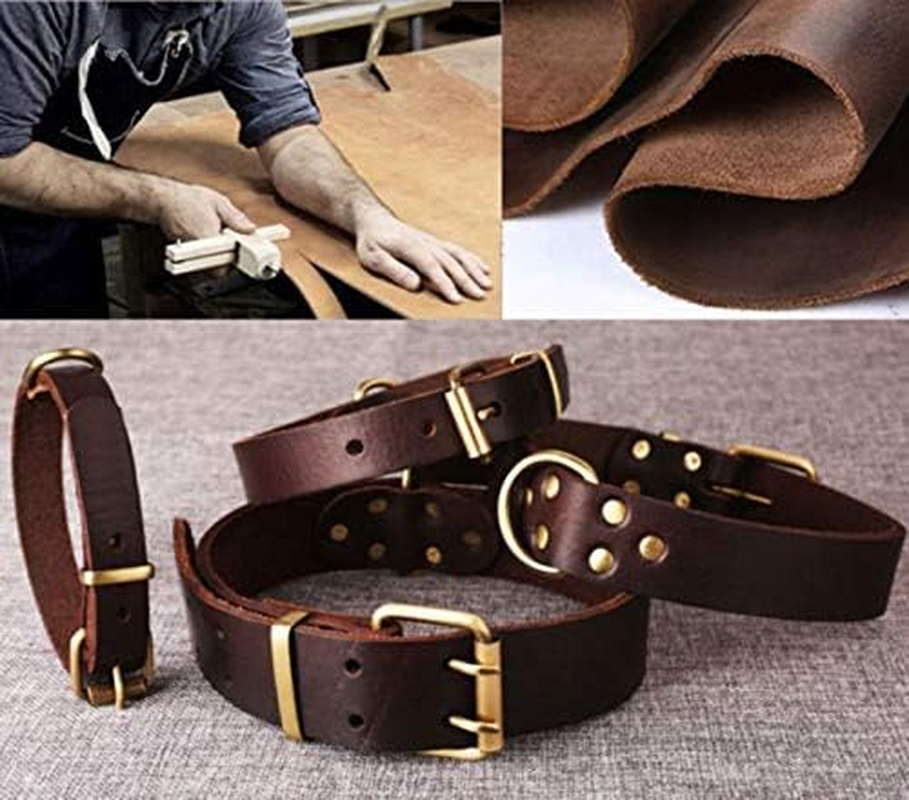 Handmade 100% Genuine Plain Leather Pet Dog Collar (Medium) image number 2
