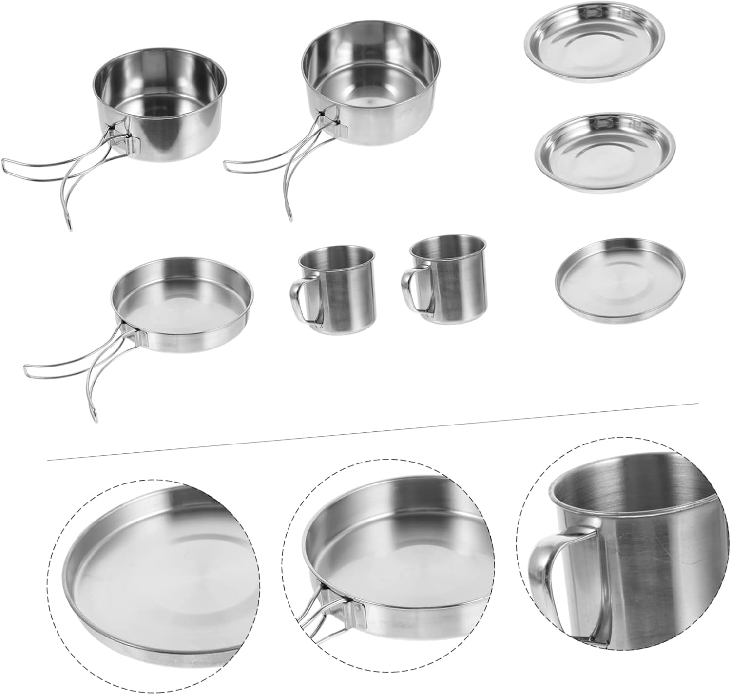 Camping Cookware Portable Outdoor Picnic Pot and Pan Stainless Steel Cookware Easy to Clean image number 5