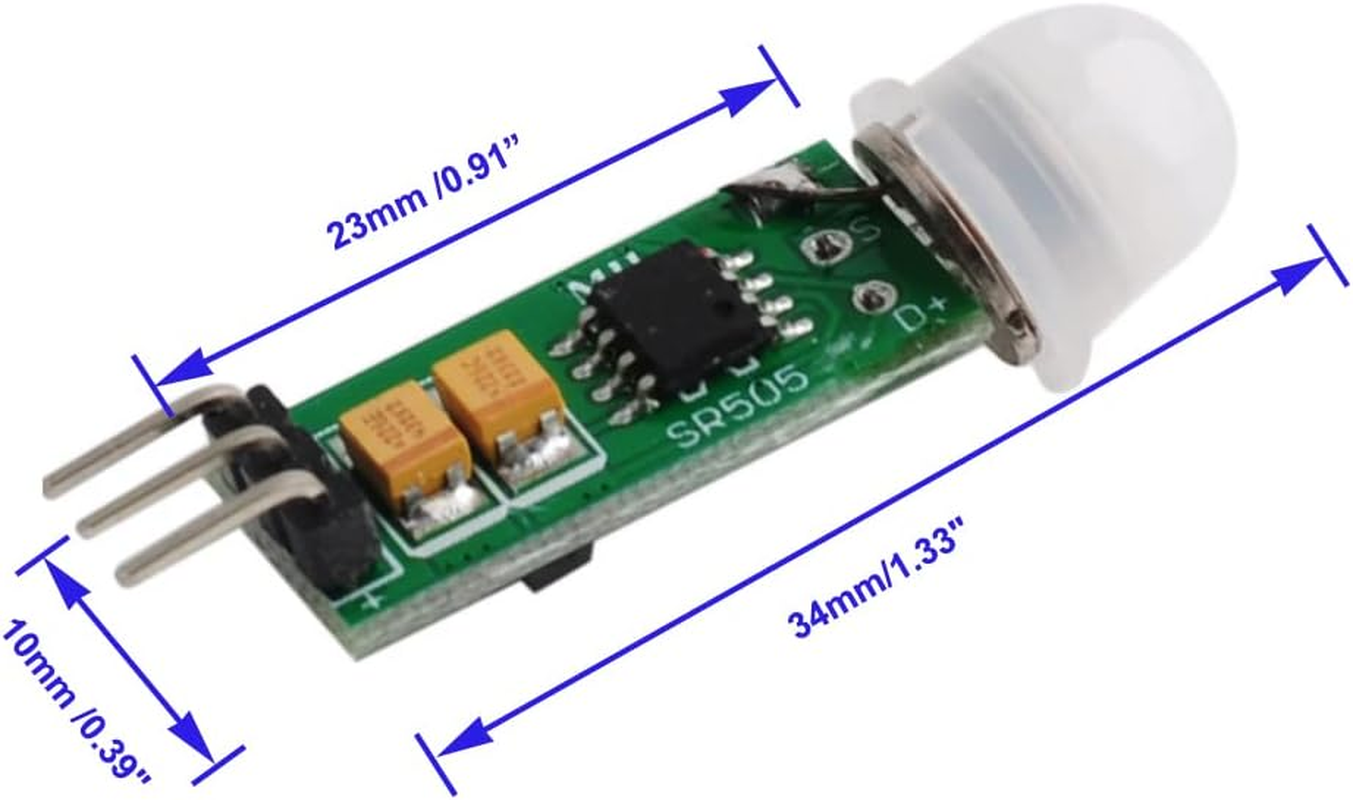 Stemedu HC-SR505 Mini Infrared PIR Motion Sensor, Micro IR Pyroelectric Human Movement Detector Sensors Module (Pack of 5) image number 3