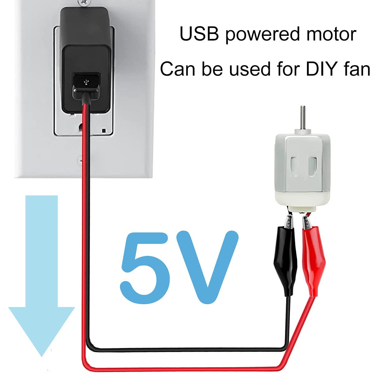 Xiatiaosann Alligator Clip to USB Crocodile Clamps to USB Type-A Male Connector Cable Copper Test Leads for Testing Circuit Power Supply Equipment, 10PCS image number 3