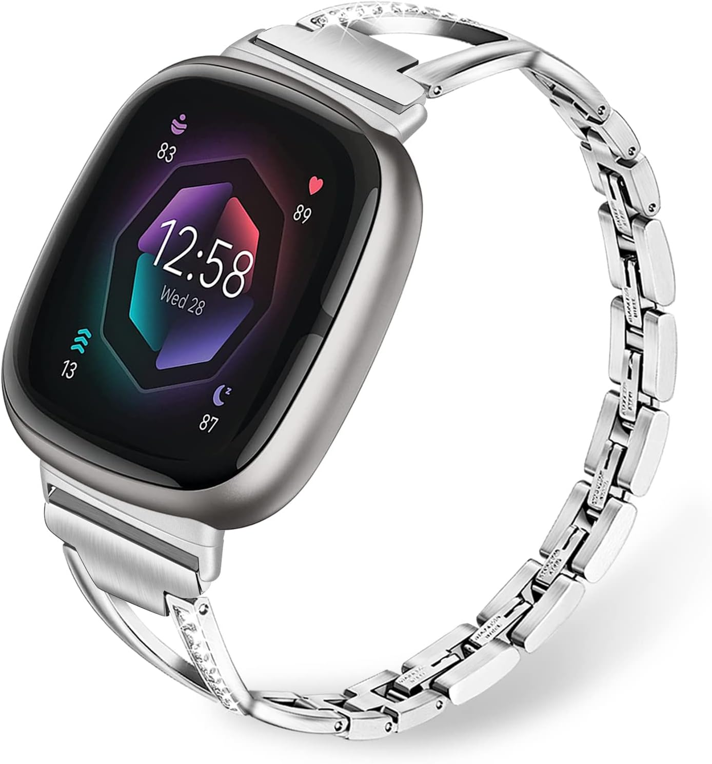 Trumirr Compatible with Fitbit Versa 4/Fitbit Versa 3/Fitbit Sense 2/Fitbit Sense Metal Bracelet for Women/Men, Stainless Steel Replacement Wristband image number 5