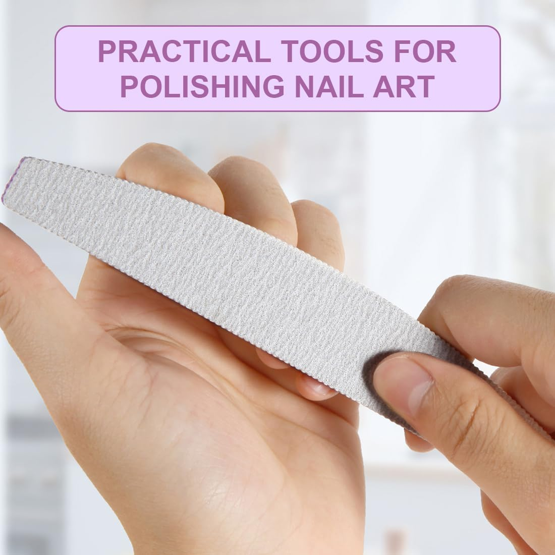 GGUFAY Pack of 25 Nail Files, Professional Nail Files for Gel Nails, Natural Nails, 100/180, Washable Double-Sided Nail File for Nails, Hairdressing Salon, DIY Nail Art, Pets image number 3