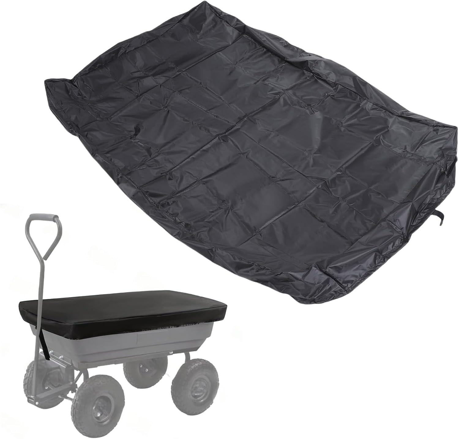 Generic Wagon Cover Water Proof, 59X37 Inches Foldable Dust Proof Oxford Cloth Wagon Cart Rain Cover with Adjustable Drawstring for Outdoor Camping Gardening, Garden Cart Canopy image number 6