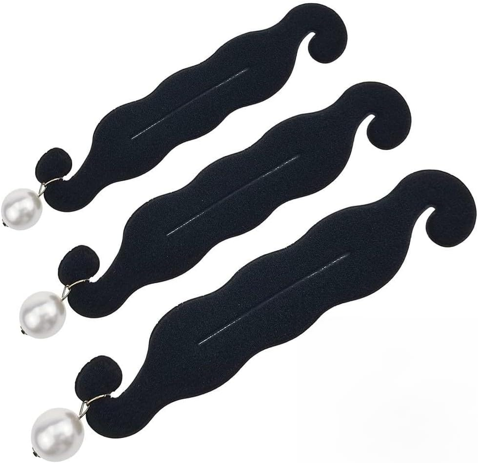 JYNXOR Hair Bandouchi, Pack of 3 Magic Hair Buns, Hair Accessories, with Pearl Buns, Hair Bun Maker, Hair Bun Maker, for Hair Bun and Bun