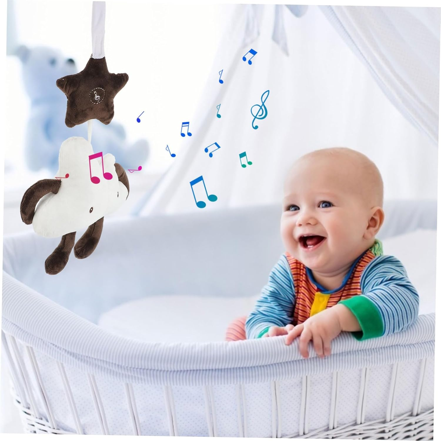 2Pcs Bedroom Accessory Crib Bed Ornament Decorative Rattle Pendant for Nursery Decor image number 3