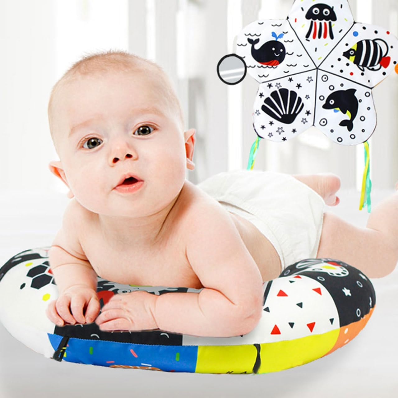 Bestonzon Prone Pillow Toys Cotton Pillow Tummy Time Pillow Pillow Shower Educational Pillow Educational Plaything Plaything Pp Cotton Colorful image number 2