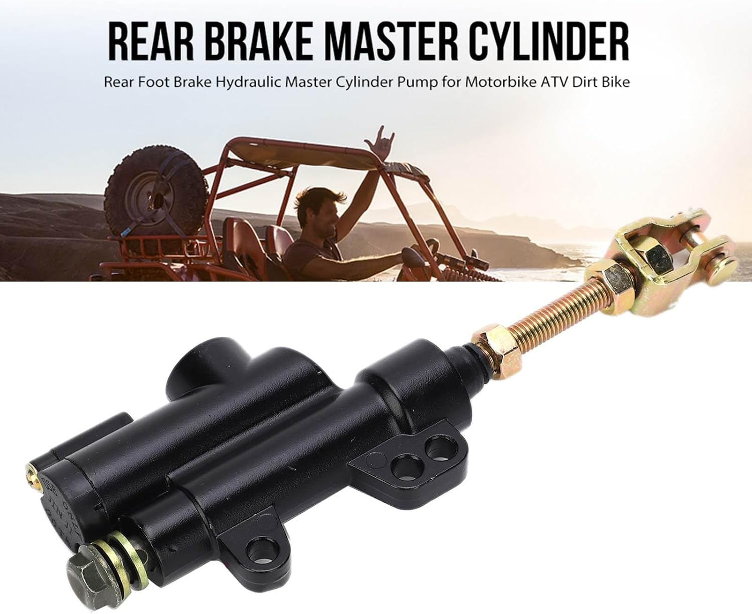 Top Grade Folding Rear Brake Cylinder Pump for ATV and Dirt Bike - Excellent Braking Performance Off-Road Riding, Black image number 3