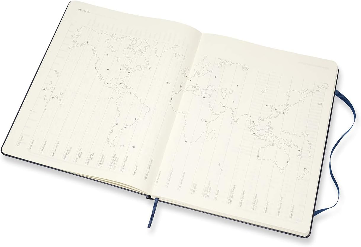 Moleskine 18 Monate Wochen Notizkalender 2020/2021 Extra Large, Saphir: 1 Wo = 1 Seite, Rechts Linierte Seite image number 6