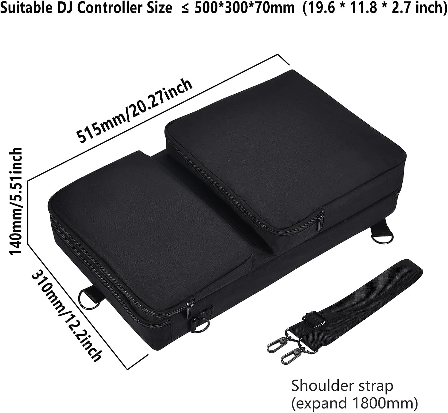 Portable SOFE Case Shoulder Bag Backpack for Pioneer DJ DDJ-FLX4, DDJ-400, DDJSB3, Roland DJ-202, Hercules Inpulse 300, Traktor Kontrol S2 DJ Controllers image number 2