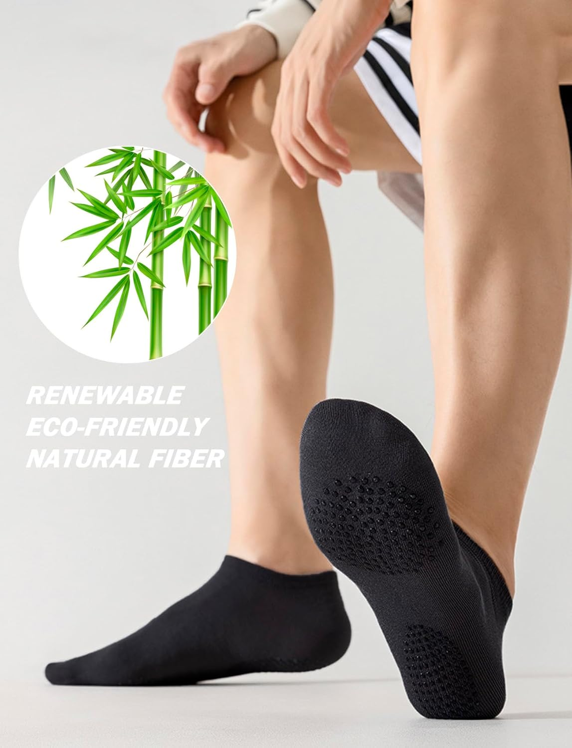 Rolxmed Grip Socks Non Slip Breathable for Pilates Yoga Gym Hospital Floor anti Slip Women and Men (Multi-Packs, Size7-11) image number 1