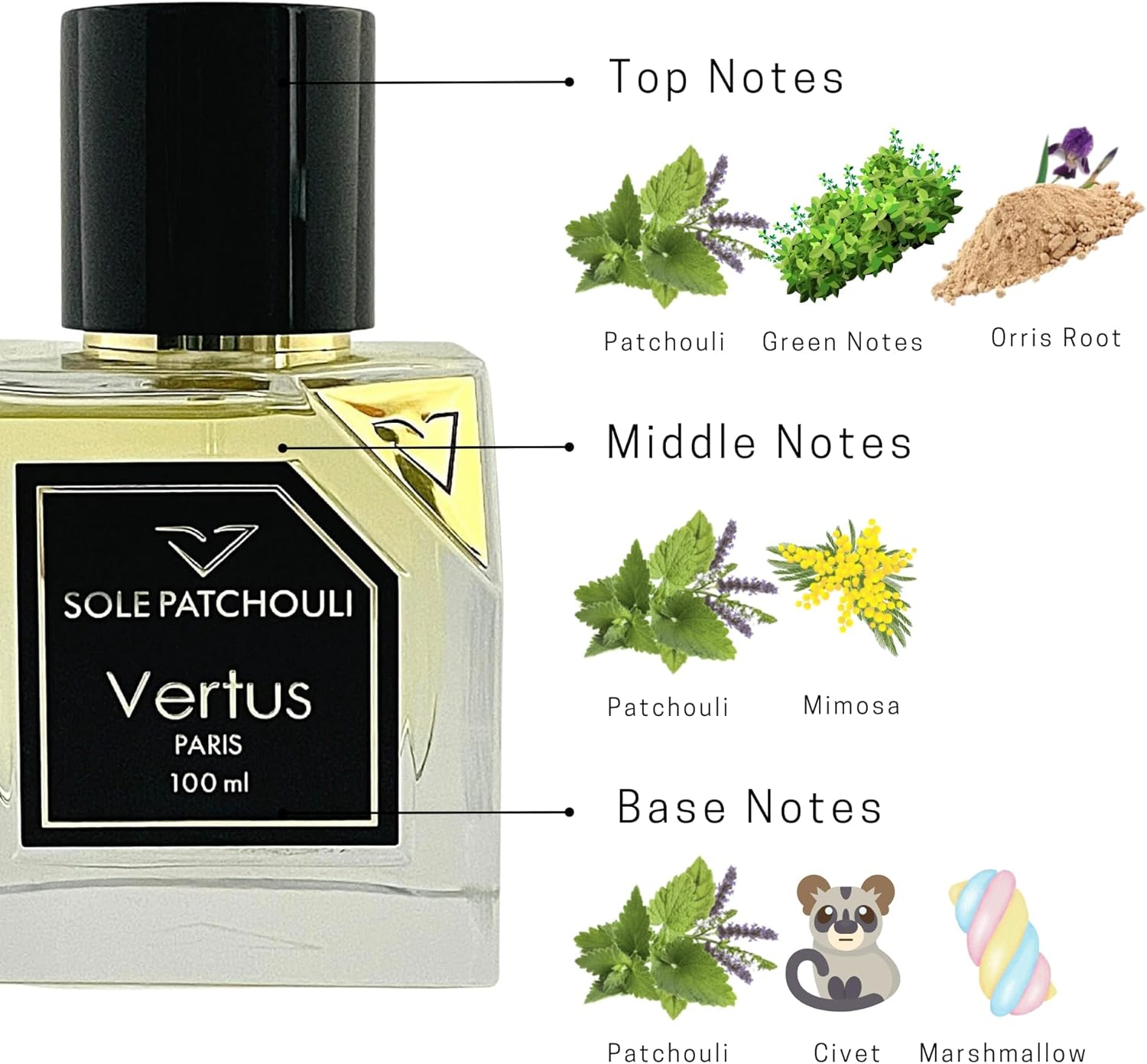 Vertus Sole Patchouli Unisex Eau De Parfum 100Ml image number 6