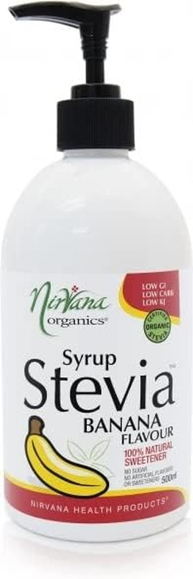 Nirvana Organics Stevia Banana Syrup 500 Ml