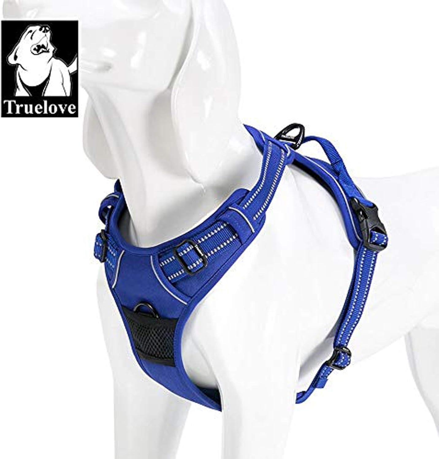 TRUE LOVE Adjustable No-Pull Dog Harness Reflective Pup Vest Harnesses Comfortable Control Brilliant Colors Truelove Tlh5651(Royal Blue,Xs) image number 2