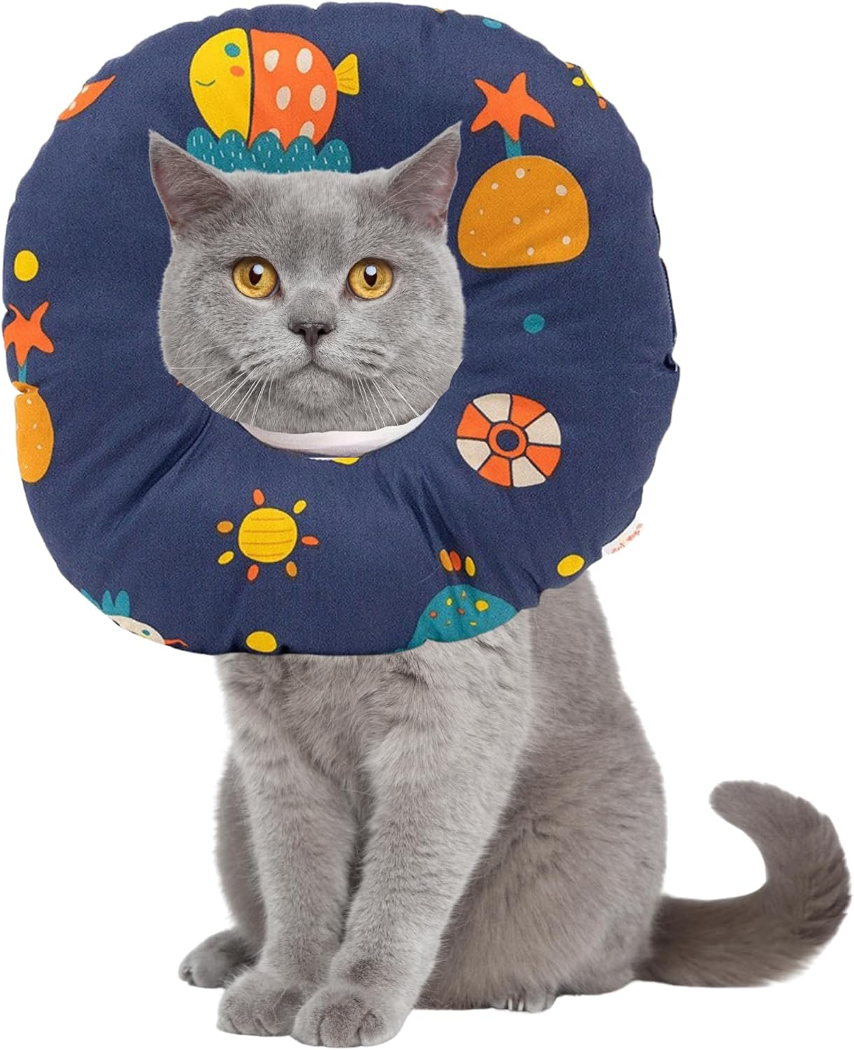 Ducomi Molly 1 Pcs Adjustable Soft Pet Dog Cat Recovery Collar Wound Healing Post-Surgical Surgical Collar, XS, Universe image number 3