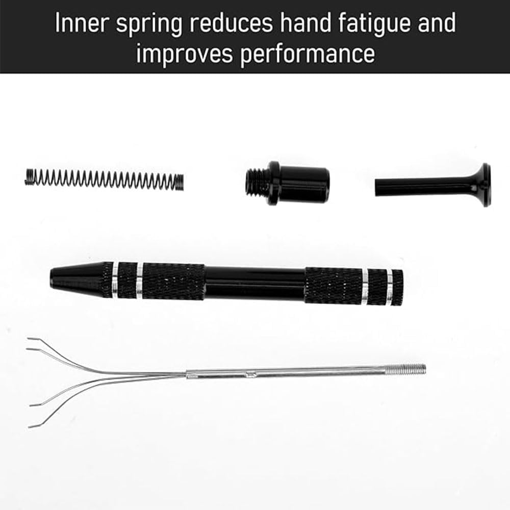 2 Pcs Piercing Ball Grabber, Pick up Tool with 4-Claw,Beads Gems Parts Claw Picker, Stainless Jewel Diamond Tweezers for Electronic Component Catcher for Tiny Objects in Home Office (Golden+Blue), image number 6