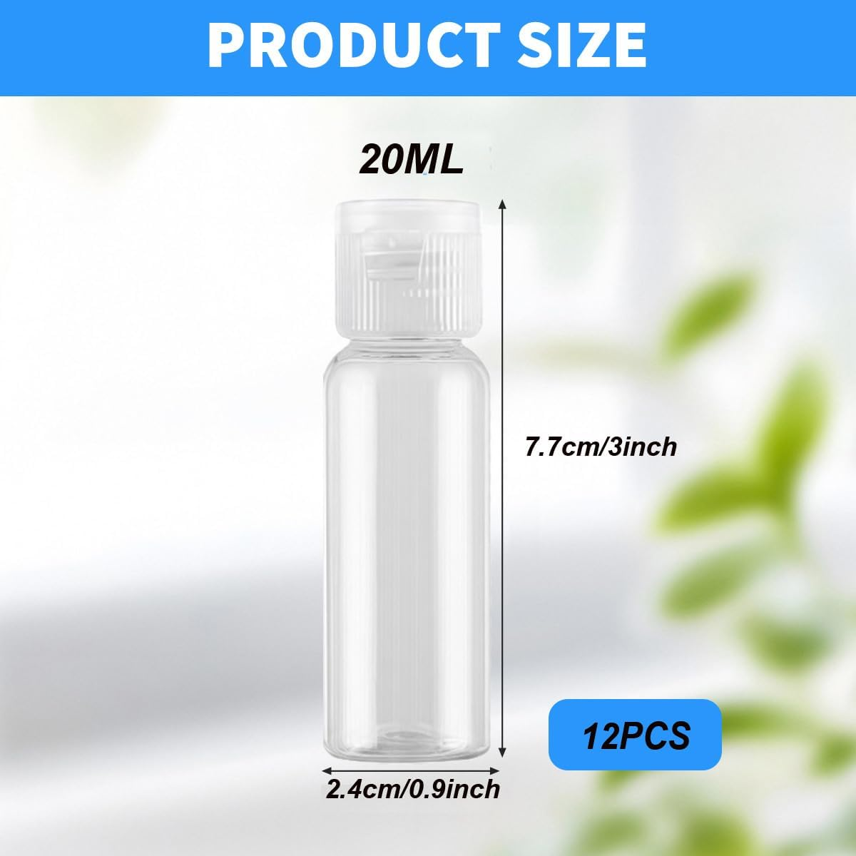 OHEETU 12Pcs 20Ml/0.7Oz Empty Clear Plastic Squeeze Bottles with Transparent Flip Cap Travel Sample Shampoo Shower Gel Lotion Cosmetic Storage Containers Vials image number 4