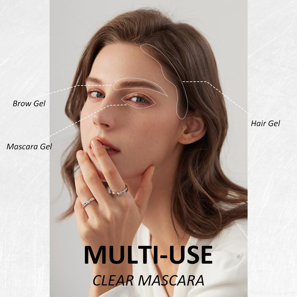 Wimode Clear Mascara Primer for Eyelashes and Eyebrows,Clear Mascara for Eyelashes Volume Waterproof Top Coat Gel Lash Primer Lasting Tear-Proof,Non-Clumping,Non-Flaking