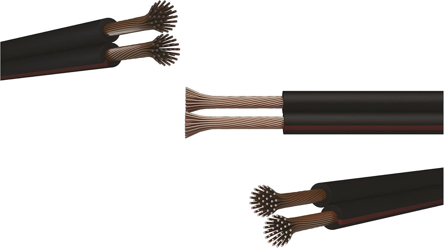 EMOS Copper Cable 2 X 0.5 Mm&sup2;, 100 M CCA Two Wire Cable for Low Voltage, Black with Polarity Marking image number 4