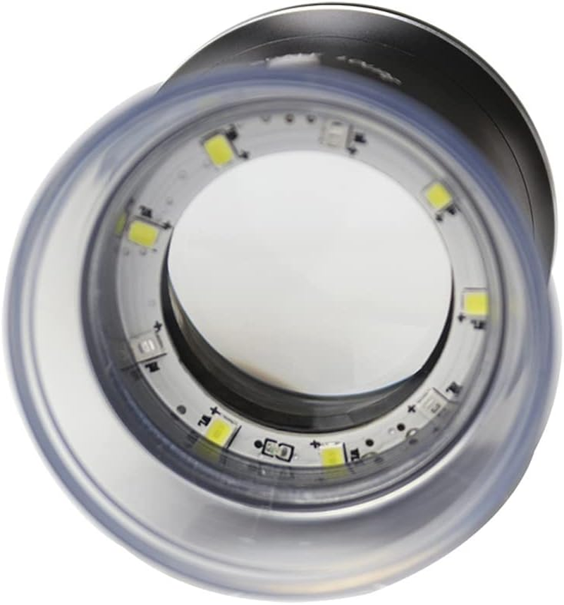 30X LED Scale Loupe Illuminated Magnifier with 6 White 3 UV Lights Rechargeable Magnifying Glass Interchangeable Reticle Scale for PCB Jewelry Coin Stamp Antique Textile Painting, with Zipper Bag image number 2