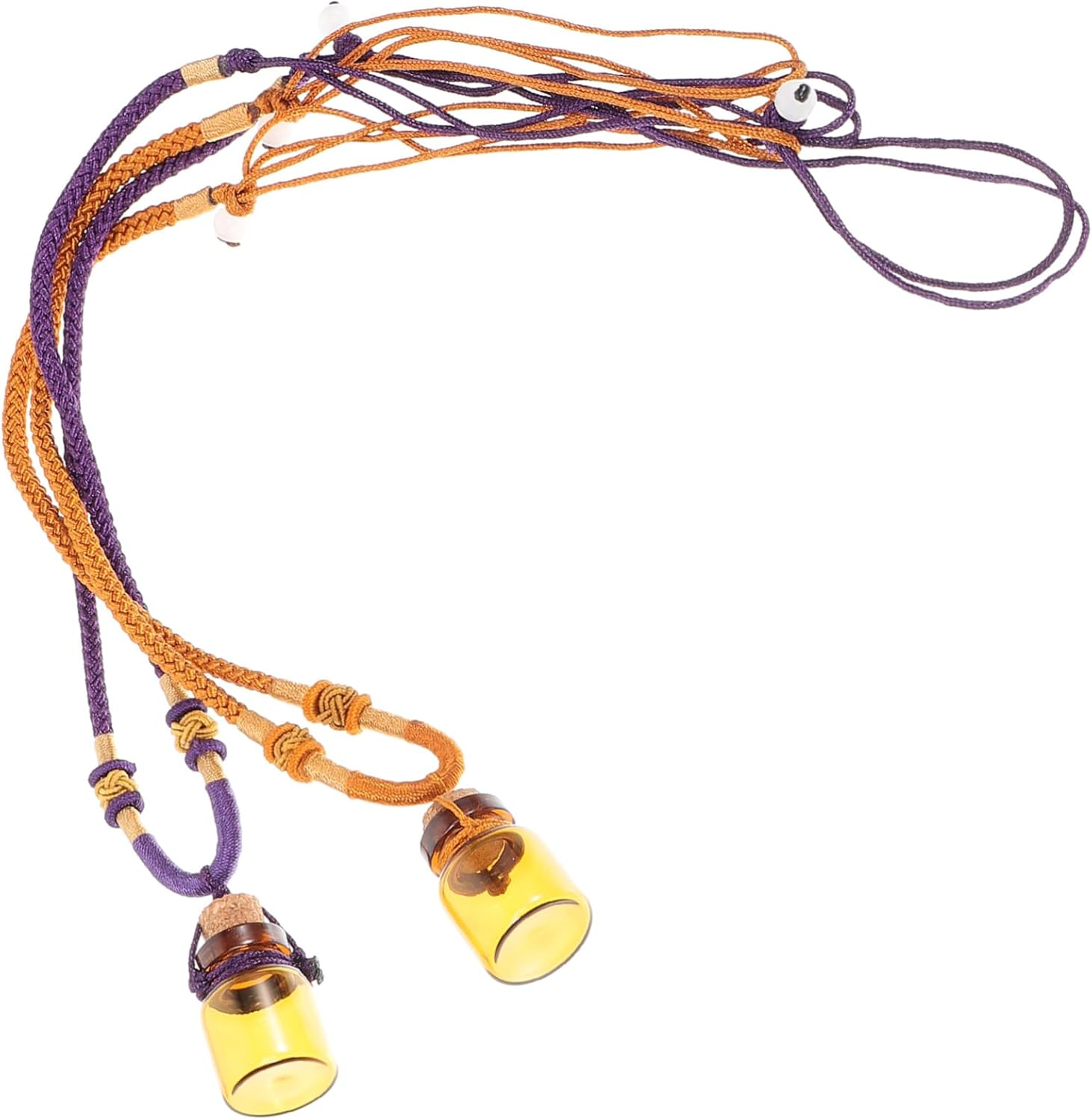 2Pcs Empty Perfume Bottle Pendants Essential Oil Necklace Vintage Travel Bottle Decorative Necklaces image number 6