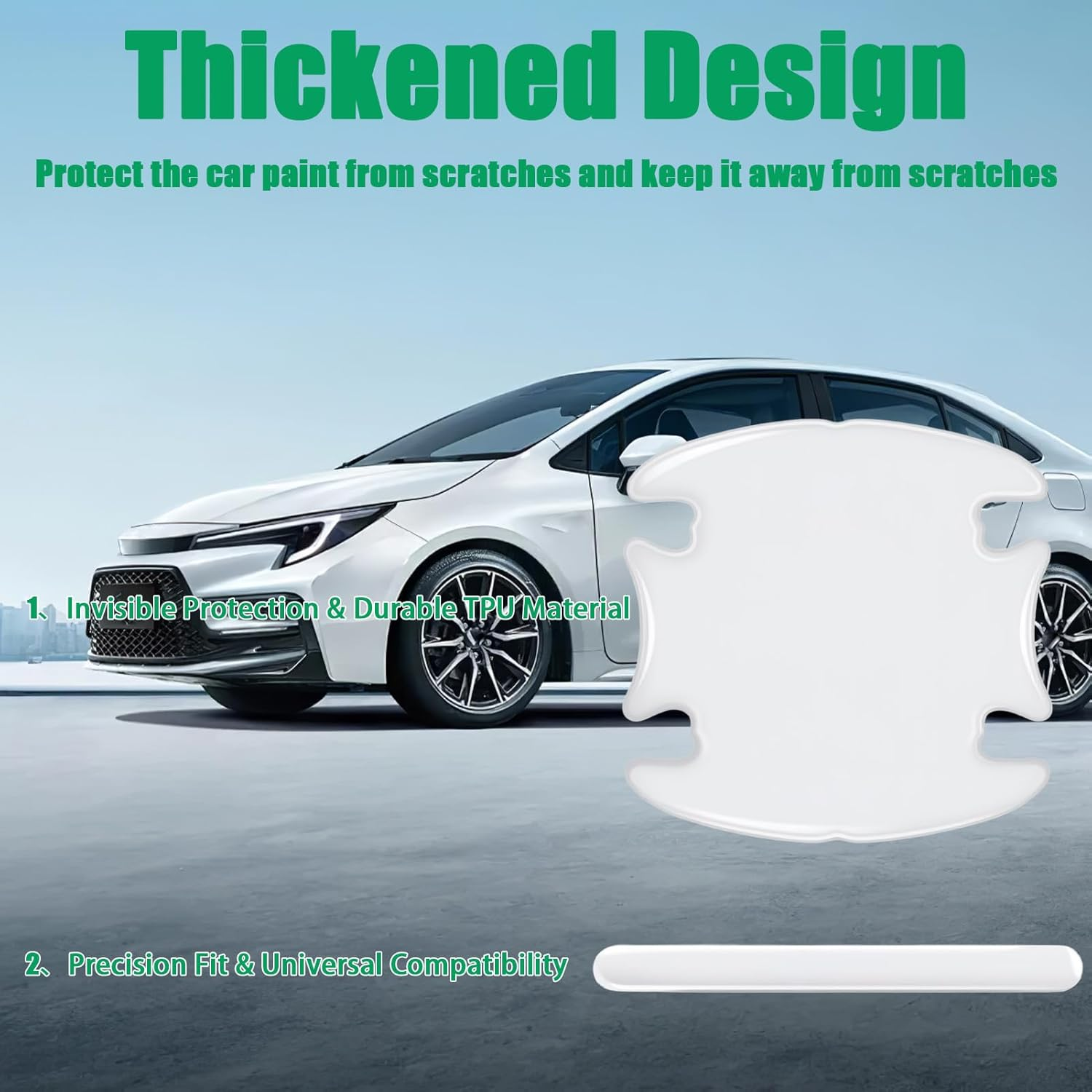 16 Pcs Car Door Handle Scratch Protector, Universal Transparent Guard Stickers anti Wear, Invisible Accessories for Car Door Handle & Cup Protection Easy to Install Fit Most Cars(Thickening Type) image number 2