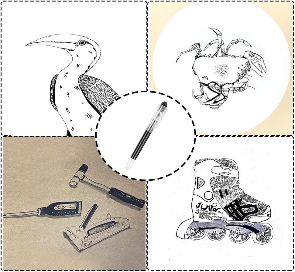 12 Pcs Disposable Fountain Pens, Smooth Writing Black Fountain Pens, Ink Bladder-Free Fountain Pens, Quick-Drying Ink Pens, Office Supplies for Doodling, Sketching, Calligraphy (Black) image number 3