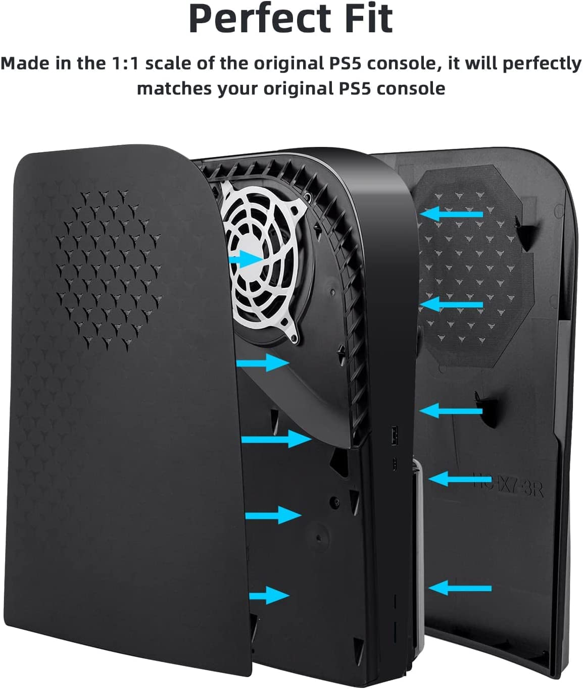 Mcbazel Disc Panel for PS5 Disc Edition, PS5 Faceplate with Cooling Vents Version Replacement Side Plate Hard ABS Defend It from Dust Scratches Damage PS5 Plate Case Cooling Matte(Not for PS5 Slim) image number 1