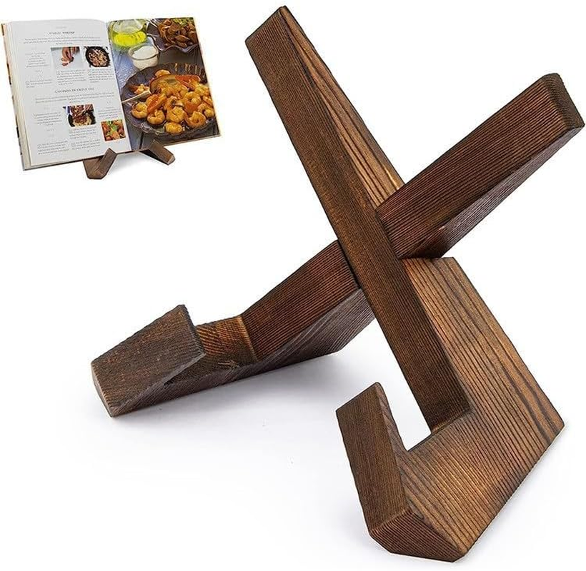 Cookbook Stand,Recipe Book Holder for Display Stand,Handmade Wooden Cookbook Holder,Table Top Decorative Easels Display,Modern and Traditional Kitchen Stand for Book,Craft Objects 1Pcs image number 2