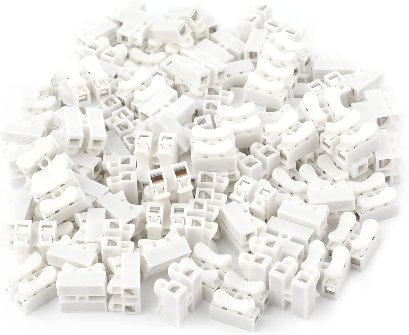 100Pcs 10A 220V CH-2 Quick Connector 2-Position Spring Wire Connectors Self-Locking CH-2 Press Type Electric Connection Quick Wiring Terminal for Lighting and Automotive Electricity image number 5