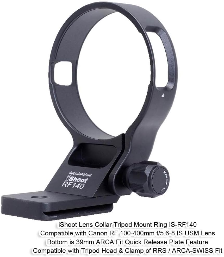 Ishoot Metal Lens Collar Tripod Mount Ring Compatible with Canon RF 100-400Mm F/5.6-8 Is USM, Lens Support Holder Bracket Bottom Is Arca-Swiss Fit Quick Release Plate Dovetail Groove image number 3