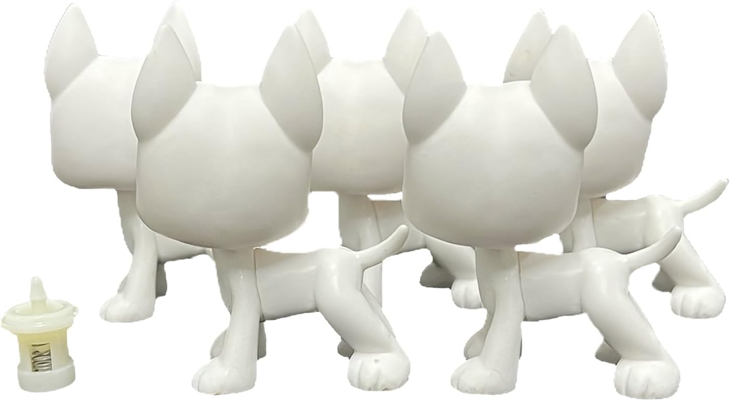 5Pcs/Lot White Base for Pet Shop Great Dane Custom DIY Paint Design Your Pet (Blue)