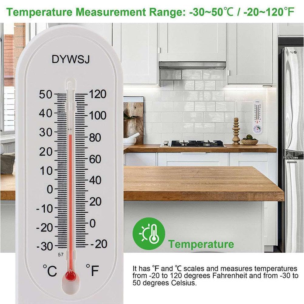 Thermometer Hygrometer Wall Hung Room Electronic Temperature Humidity Meter Sensor Gauge with Celsius/Fahrenheit (℃/℉), for Indoor Outdoor Home Garden Office Decoration