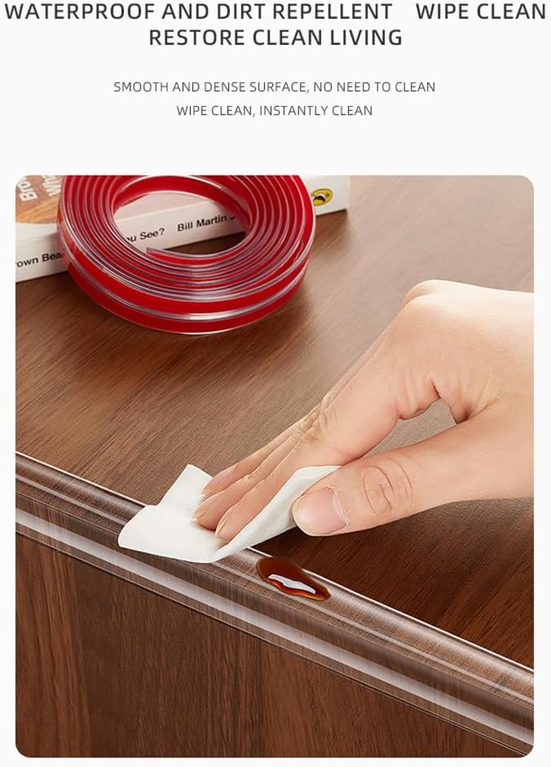 Baby Corner Protector (10FT + 4 Clear Corner Protectors), Silicone Child Bumper Strips, Baby Corner Protector Guards, Soft Transparent Odorless Corner Protectors, for Furniture Sharp Corners image number 1